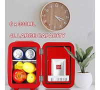 BNVXR 4L Mini Fridge Retro Compact Portable Personal Cooler and Warmer Refrigerators Single Door Retro Mini Fridge Freezer for Cars, Road Trips, Homes