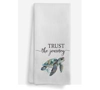 Bnwepo Coastal Turtle Bathroom Kitchen Towel, Sea Turtle Beach Towels for Kitchen Dinning Bathroom, Trust The Journey 16×24 Inches