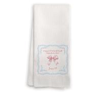 Bnwepo Coquette Pink Bow Christian Kitchen Towels, James 1:17 Bible Verse Decor Dish Tea Towels for Kitchen, Preppy Pink and Blue Hand Towels for Bathroom Decor, 16x24 Inches