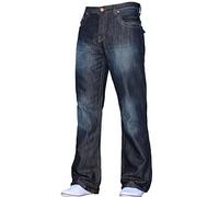 BNWT New Mens Bootcut Flared Big King Size Wide Leg Blue Denim Jeans All Waist Dark Wash A31 34W X 34L