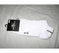 BNWT O'NEILL Mens Cotton Rich Sneaker Trainer Socks White 3 Pairs Size 6 - 8