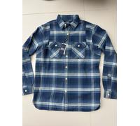 BNWT Polo Ralph Lauren Classic Fit Blue Plaid Flannel Workshirt Over Shirt .M