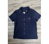 BNWT Polo Ralph Lauren Navy Size XL Button Up Towelling Terry Camp Shirt RRP£159