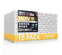 BNX TruFilter 14x24x1 Air Filter MERV 11 (12-Pack) - MADE IN USA - Allergen Defense Electrostatic Pleated Air Conditioner HVAC AC Furnace Filters for Allergies, Pet, Smoke, Allergy MPR 1200 FPR 7
