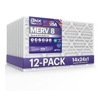 BNX TruFilter 14x24x1 Air Filter MERV 8 (12-Pack) - MADE IN USA - Dust & Pet Defense Air Conditioner HVAC AC Furnace Filters for Dust, Pet, Mold, Pollen MPR 600 - 700 & FPR 5