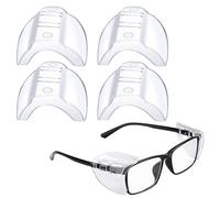 BNXF 2 Pairs Side Shields,Shields Slip on Clear Side Shields,Glasses Side Safety Protection,Safety Glasses Side Shields,Universal Side Shield Safety Glasses for Small to Medium Eyeglasses(Clear)