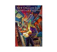 bnyesa New Orleans Jazz And Heritage Festival Annual Celebration Poster Canvas Poster Bedroom Decor Landscape Office Room Decor Gift 16x24inch(40x60cm)