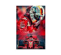 bnyesa Poster of F1 Driver Sebastian Vettel Canvas Poster Bedroom Decor Landscape Office Room Decor Gift 12x18inch(30x45cm)
