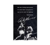 bnyesa Rocky Marciano Quotes Poster Classic Film Vintage Boxing Autographed Poster Canvas Poster Wall Art Decor Print Picture Paintings for Living Room Bedroom Decoration 16x24inch(40x60cm)