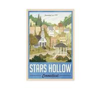 bnyesa Stars Hollow Vintage Travel Poster Canvas Poster Bedroom Decor Landscape Office Room Decor Gift 16x24inch(40x60cm)