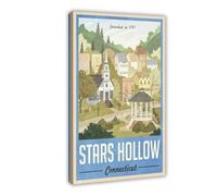 bnyesa Stars Hollow Vintage Travel Poster Canvas Poster Bedroom Decor Landscape Office Room Decor Gift 08x12inch(20x30cm)
