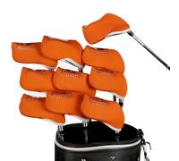 BnyHjir 12 Pieces Golf Iron Covers PU Leather Golf Iron Head Cover 13.5×7.5cm Headcover With With Transparent Window Durable Light G-olf I-ron Headcovers For All Irons Clubs Right Left Handed Golfer