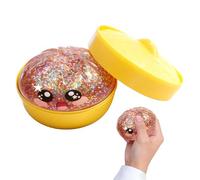 BnyHjir 2 Packs Giant Jumbo Rainbow Dumpling Stress Balls, 9.5x7cm Colorful Dumpling Squishy Glitter, Rainbow Dumplings Stress Ball, Squeezable Steamed Bun Toys For Home Office School