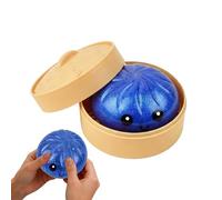 BnyHjir 2 Pieces Giant Jumbo Rainbow Dumpling Stress Balls, 9.5x6cm Colorful Dumpling Squishy Glitter, Rainbow Dumplings Stress Ball, Squeezable Steamed Bun Toys For Home Office School