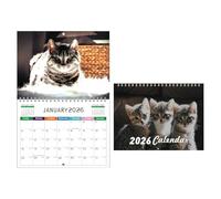 BnyHjir 2026 Wall Calendar | Cat 2026 Monthly Calendar Wall Planner,Thick Paper January to December School Supplies for Planning Organizing Living Room Bedroom Kitchen Desk Apartment Home