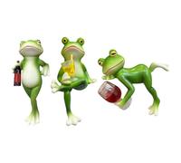 BnyHjir 3 Pack Frog Plant Pot Hanger, Garden Frogs Statues, Frogs Flower Pot Hugger Decorations, 3D Craft Frog Figurines Climbing Decoration Animal Ornaments For Desk Home Garden Pot