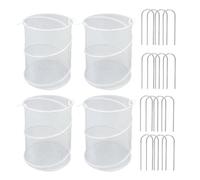 BnyHjir 4 Pieces Pop Out Plant Cover, Mesh P-lant C-over, Pop Open Me-sh, Netting, Foldable Garden Tent, Fruit Cage, Cage Net, Fly-Proof Animals Barrier