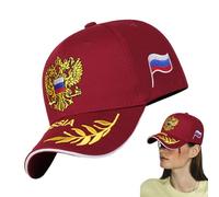 BnyHjir Baseball Hat Russia,Adjustable Fishing Hats - Russian National Emblem Flag Embroidered Headpiece for Camping Fishing, Outdoor Sports Headgear