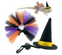 BnyHjir Bearded Dragon Costume | Small Pet Halloween Witch Costume | Reptile Apparel Pet Supplies for Amphibian Chick Snake Turtle Gecko Hedgehog Parrot Bird