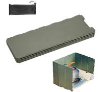 BnyHjir Camping Stove Windscreen, Foldable Windscreen Stainless Steel For Camping Stove Portable Grill Wind Guard, 10 Plates Fire Shield For Camp Kitchen Grills Backpacking Stoves