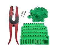 BnyHjir Cattle Tags,Livestock Marking Labels - 001-100 Numbered Ear Tags with Applicator Set for Livestock Breeding Tracking Programs Beef Cattle Sheep Farming