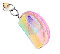 BnyHjir Change Purse for Women | with Keychain Coin Wallet | with Zipper Portable Storage Bag Rainbow Scale Design for Family Outdoor Holidays Ladies Girls