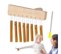 BnyHjir Chimes Instrument, Wooden 8 Tone Chime, Solid Aluminum Tube Musical Equipment with Knock Stick for Beginner Practice Indoor School Classroom Attention