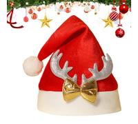 BnyHjir Christmas Hats Adults,Cute Party Headwear With Reindeer Antlers - Santa Hat for Unisex Adults | for Women Boys Girls Youth Teens Birthday Holiday New Year