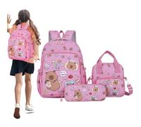 BnyHjir Cute Capybara Backpack,Capybara Adorable Lunch Bag | Funny Schoolbag for Boys Girls Students Toddler Book Stationery Laptop Travel Commuting Shopping Elementary School