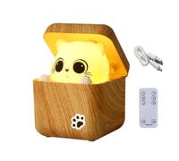 BnyHjir Cute Night Light | 3 Modes Dimmable Rechargeable Hiding Cat Sound Activated | Bedroom Desk Light | for Home Living Room Bedroom Cabinet Coffee Table Nightstand Entryway Cabinet