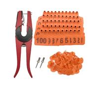 BnyHjir Ear Tags for Cattle | Livestock Marking Labels | 001-100 Numbered Ear Tags with Applicator Set for Livestock Breeding Tracking Programs Beef Cattle Sheep Farming