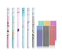 BnyHjir Erasable Pens, Writing Pens for Students, Cat Pattern Stationery Supplies 0.5mm for Event Planners Reporters Office Meeting Journaling Boys Girls School