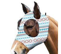 BnyHjir Fly Shield for Horses, Stretchable Stretchy Fit Shield, Soft Uv Protection Breathable Face Covering for Training Clear Seeing Riding Comfort Outdoor Protection