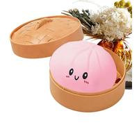 BnyHjir Glitter Dumpling Squeeze, 8.5cm Glitter Dumpling Toy, Colorful Dumplings Stress Ball With Steamer Box, Rainbow Dumplings Stress Ball, Soft Squeeze Buns Stresses Toys For Home Office