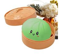 BnyHjir Glitter Dumpling Squeeze, 8.5cm Glitter Dumpling Toy, Colorful Dumplings Stress Ball With Steamer Box, Rainbow Dumplings Stress Ball, Soft Squeeze Buns Stresses Toys For Home Office