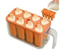 BnyHjir Homemade Ice Pop Molds | 8-Cavity Reusable Easy-Release Tray - Ice Lolly Moulds with Sticks - for Kitchen Home Bar Party Yogurt Juice Adult