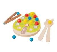 BnyHjir Kids Beads Sorting Toy, Wooden Peg Panel Beads Game, Interactive Matching Toy Developing Fine Motor Skills for Toddler Preschoolers Girls Boys Classification Counting