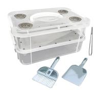 BnyHjir Mealworm Breeding Box | Fine Mesh Corn Worm Feeding Bins | Live Mealworm Breeding Box | for Bearded Dragon Birds Chickens Frogs Lizards Reptiles Sugar Gliders