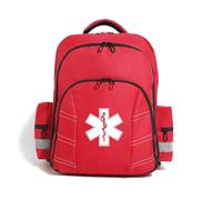 BNYYUG Red Emergency Medical Backpack Empty First Aid Bags First Responder Bag for Trauma Medication Safety Backpack Travel Paramedic Bag EMS EMT for Nurse(bag only), Red, L, Classic