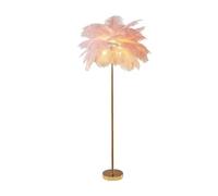 BNZCZY Feather Floor Lamp,led Floor Lamps for Living Room,Simple Decorative Lighting Fixtures,Three Color Adjustable,for Living Rooms, Study Rooms, Bedrooms,and Offices(Color:Pink)