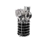 Bo-Camp Cutlery Set with Basket 24 Pieces 6 Persons Black
