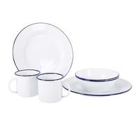 Bo-Camp - Dinnerware - Enamel - 6 Pieces - White/Blue