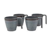 Bo-Camp Mug Halo M Melamine Tableware 4 Pieces - Grey│Lightweight & Sturdy Mugs