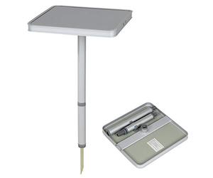 Bo-Camp - Peg table - 1-Leg - Aluminum - 26x26x42cm, Silver/ Grey