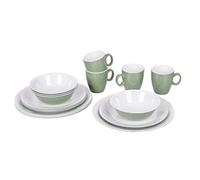 Bo-Camp - Tableware - 16 Pieces - Bicolour - Green