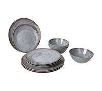 Bo-Camp Tableware Halo Melamine 12 Pieces Grey
