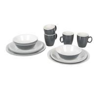 Bo-Camp - Tableware set - 100% Melamine - 16 pieces - Grey