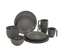 Bo-Camp Tableware Stone 16 Pieces Grey