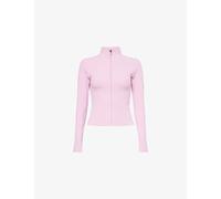 Bo+Tee Womens Bo+Tee High-Neck Slim-Fit Stretch-Woven Track Jacket Dusty Pink M