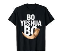 Bo Yeshua Bo Shofar Prophetic Faith Value Graphic T-Shirt, Men, Black, S